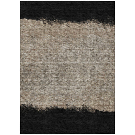 Addison Chantille ACN2214 Stripes Machine Made Transitional Black Rug