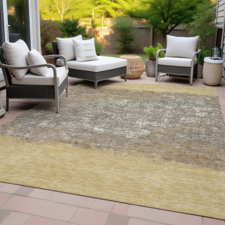 Addison Chantille ACN2214 Stripes Machine Made Transitional Gold Rug