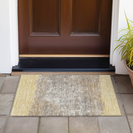 Addison Chantille ACN2214 Stripes Machine Made Transitional Gold Rug