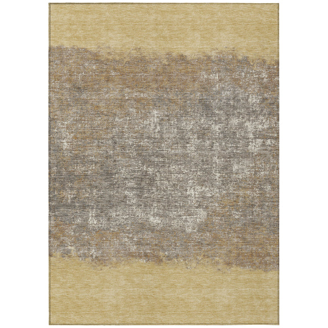 Addison Chantille ACN2214 Stripes Machine Made Transitional Gold Rug