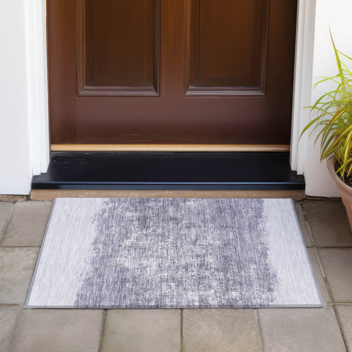 Addison Chantille ACN2214 Stripes Machine Made Transitional Lavender Rug