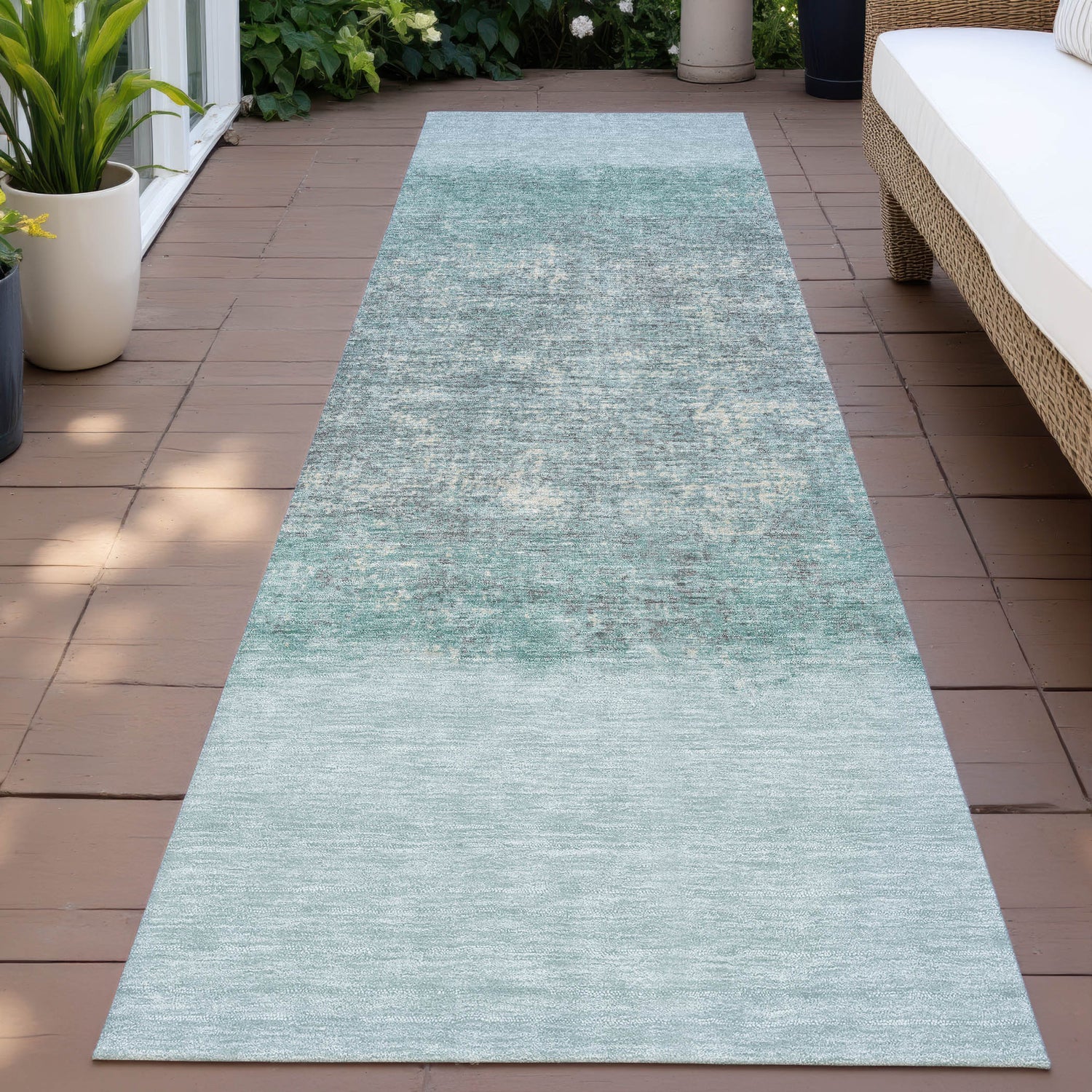 Addison Chantille ACN2214 Stripes Machine Made Transitional Teal Rug