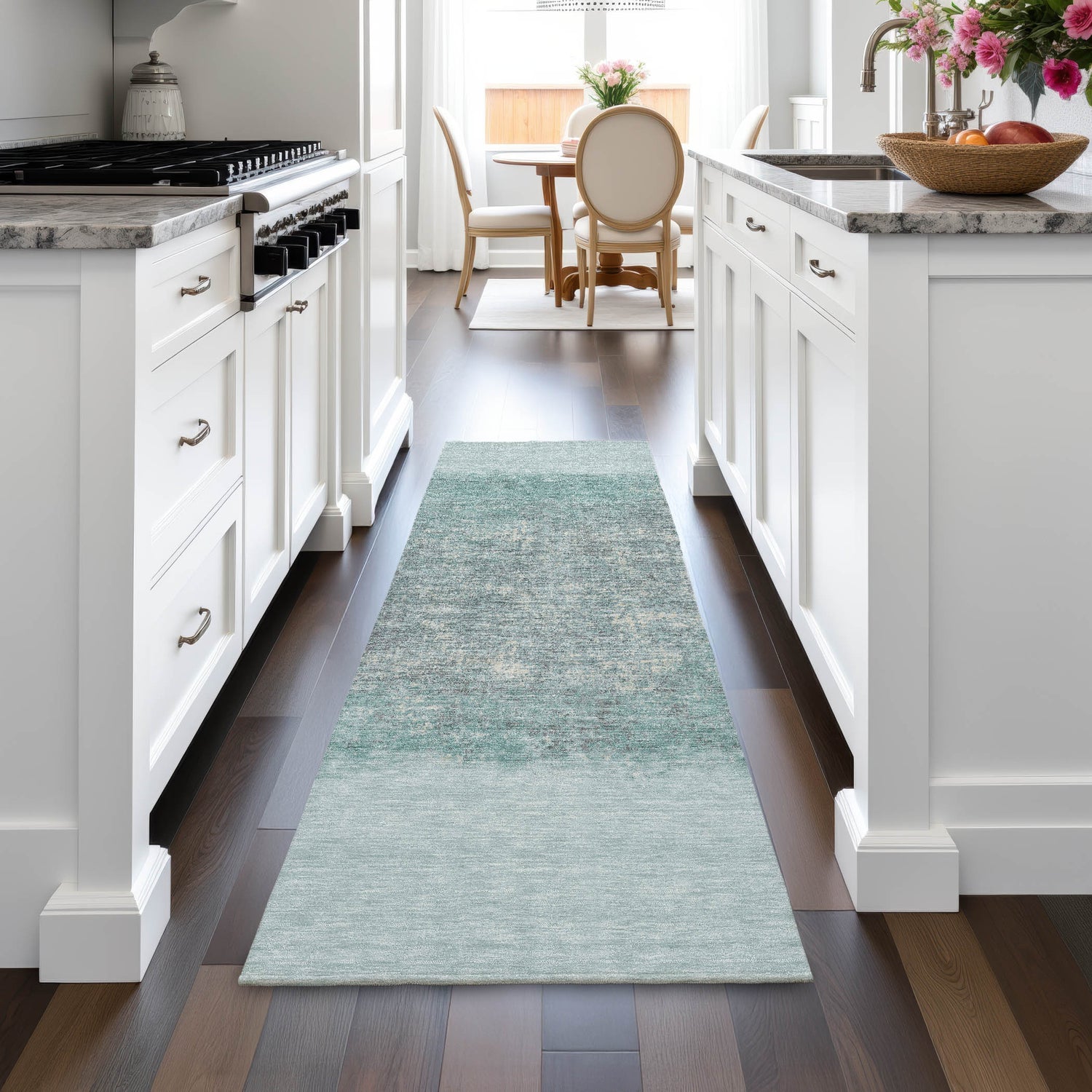 Addison Chantille ACN2214 Stripes Machine Made Transitional Teal Rug