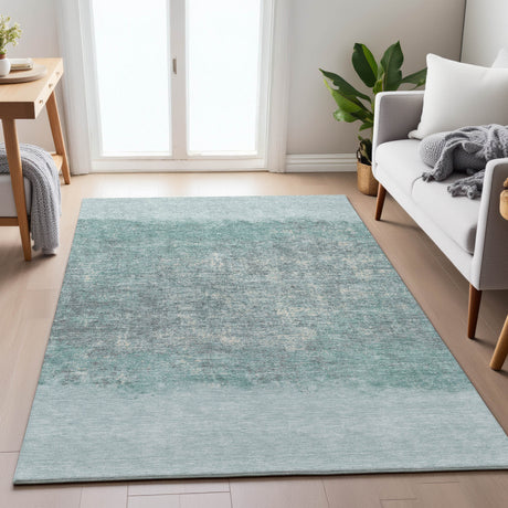 Addison Chantille ACN2214 Stripes Machine Made Transitional Teal Rug