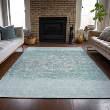 Addison Chantille ACN2214 Stripes Machine Made Transitional Teal Rug