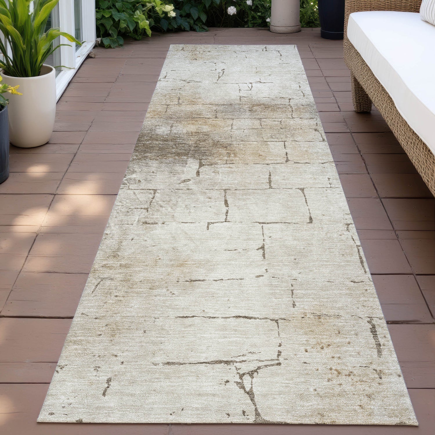 Addison Chantille ACN2215 Geometric Machine Made Transitional Beige Rug