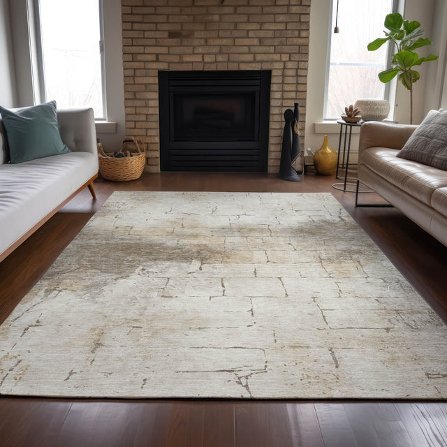 Addison Chantille ACN2215 Geometric Machine Made Transitional Beige Rug