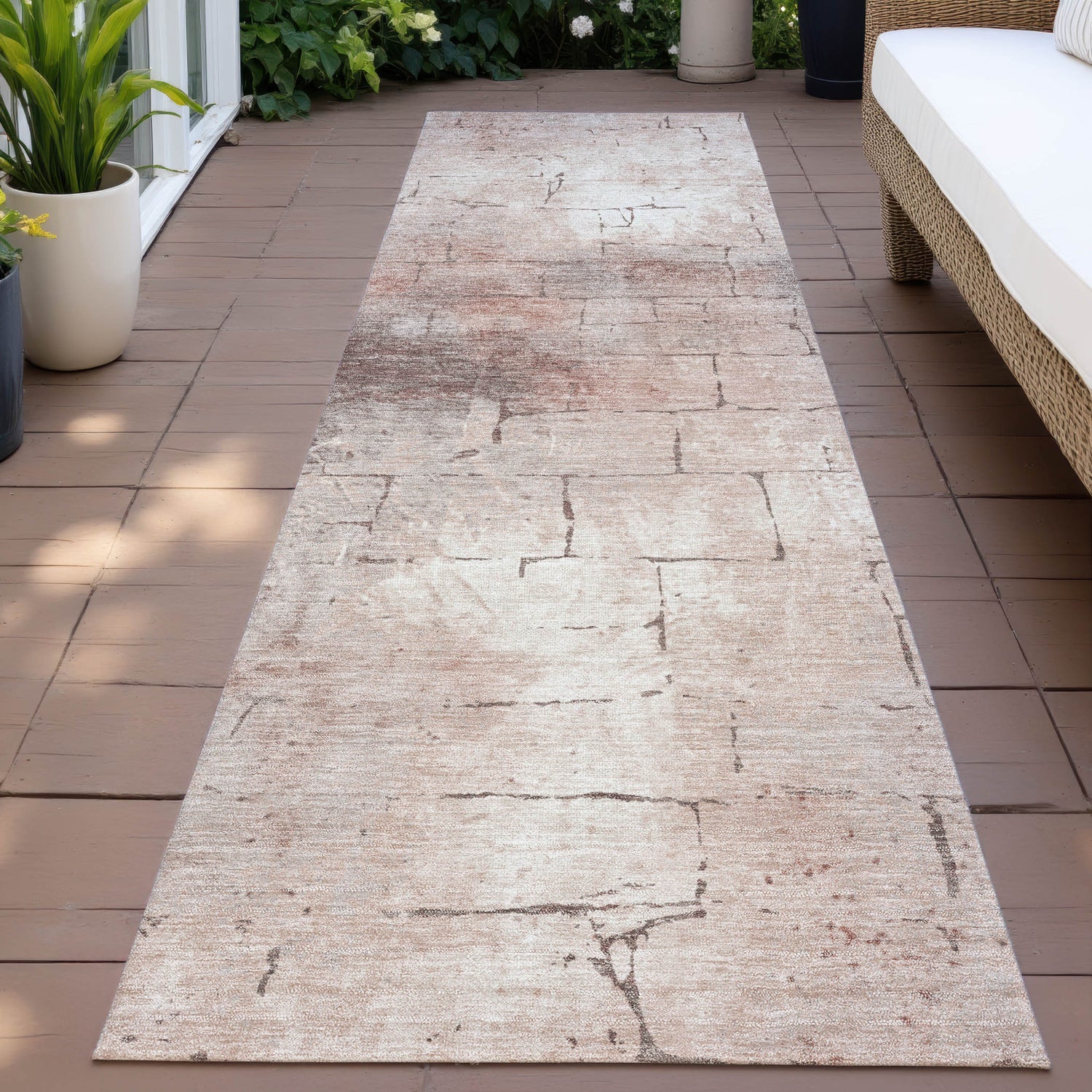 Addison Chantille ACN2215 Geometric Machine Made Transitional Coral Rug