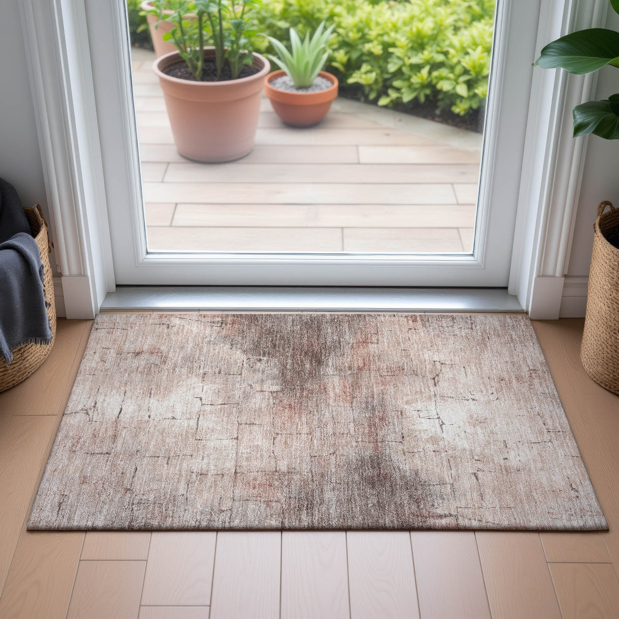 Addison Chantille ACN2215 Geometric Machine Made Transitional Coral Rug