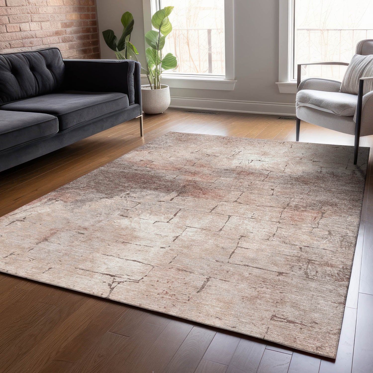 Addison Chantille ACN2215 Geometric Machine Made Transitional Coral Rug