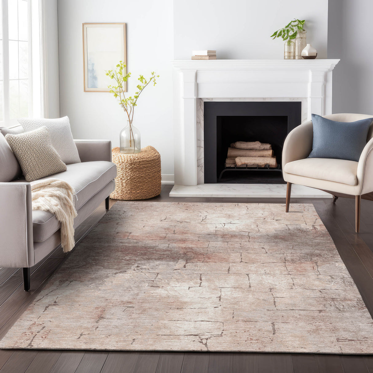 Addison Chantille ACN2215 Geometric Machine Made Transitional Coral Rug