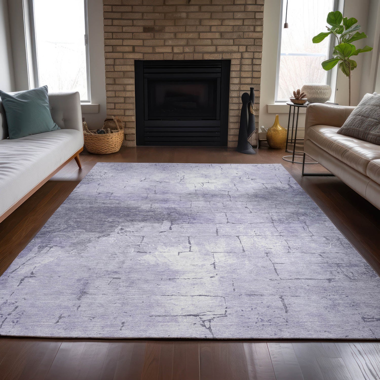 Addison Chantille ACN2215 Geometric Machine Made Transitional Lavender Rug
