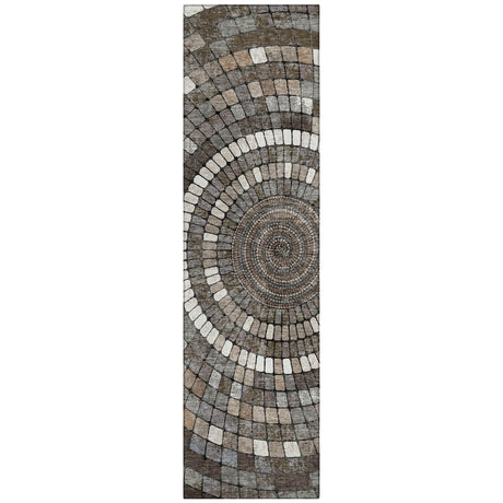 Addison Chantille ACN2216 Geometric Machine Made Transitional Brown Rug