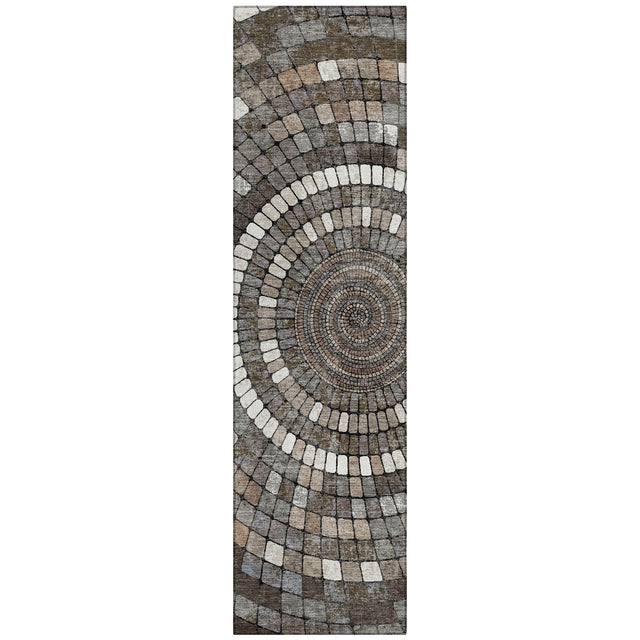 Addison Chantille ACN2216 Geometric Machine Made Transitional Brown Rug