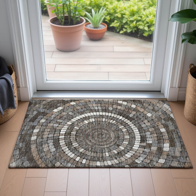 Addison Chantille ACN2216 Geometric Machine Made Transitional Brown Rug