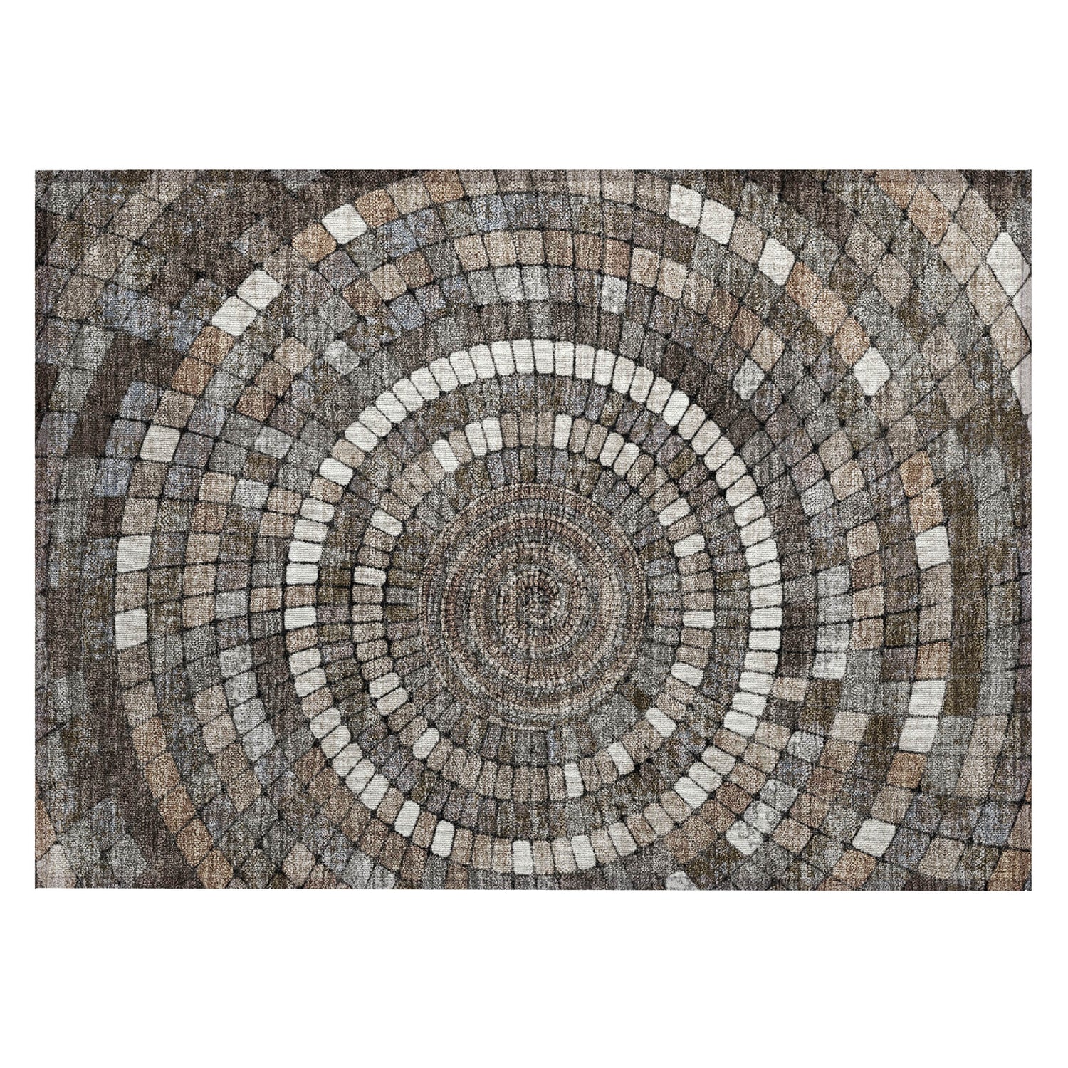 Addison Chantille ACN2216 Geometric Machine Made Transitional Brown Rug