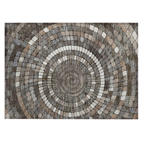 Addison Chantille ACN2216 Geometric Machine Made Transitional Brown Rug
