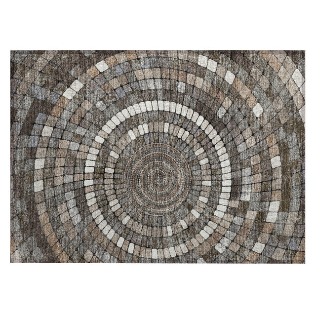 Addison Chantille ACN2216 Geometric Machine Made Transitional Brown Rug