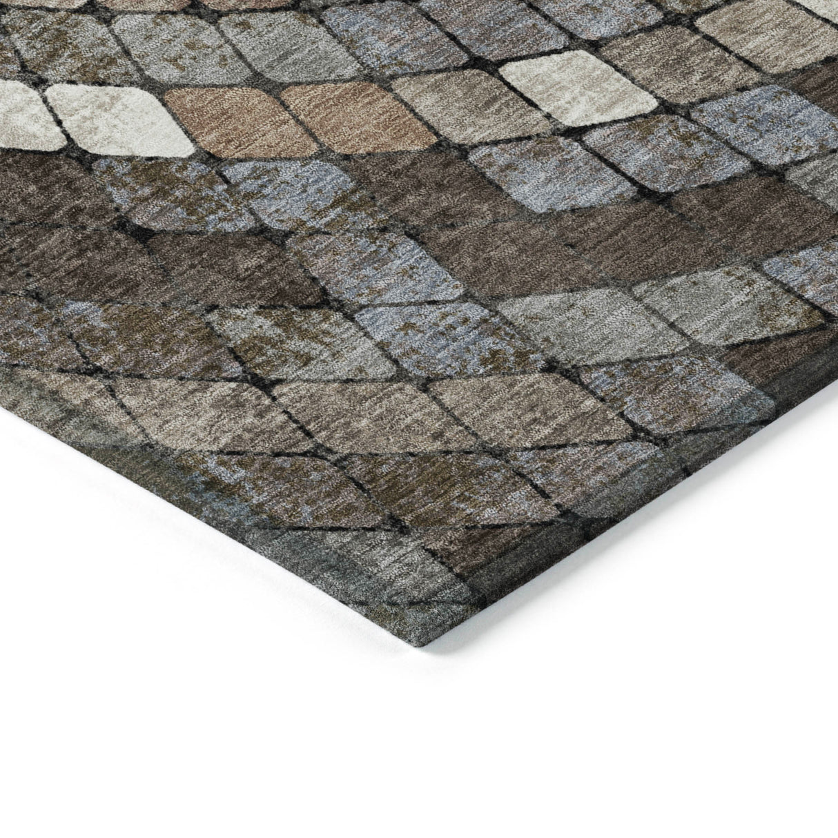 Addison Chantille ACN2216 Geometric Machine Made Transitional Brown Rug