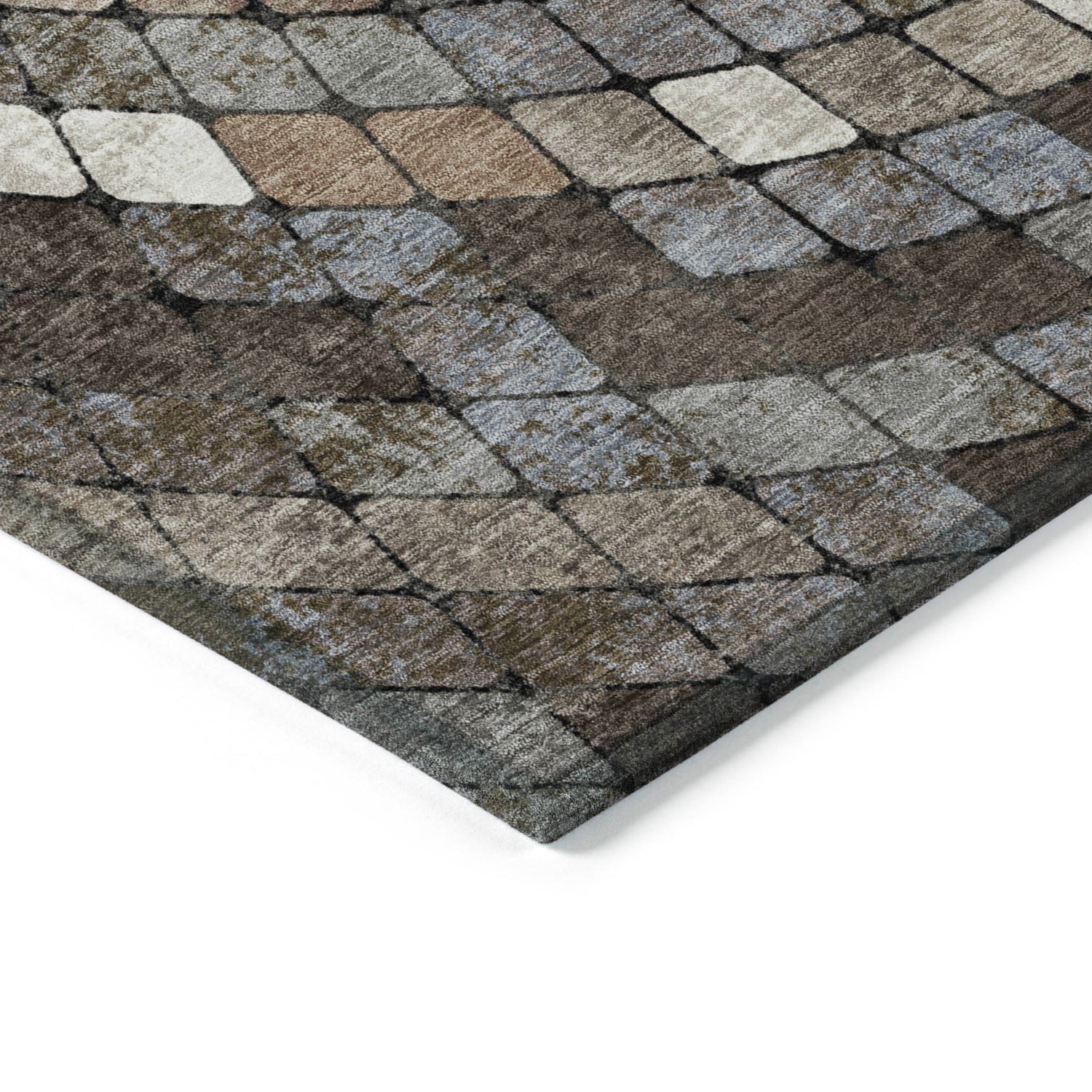 Addison Chantille ACN2216 Geometric Machine Made Transitional Brown Rug