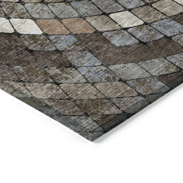 Addison Chantille ACN2216 Geometric Machine Made Transitional Brown Rug