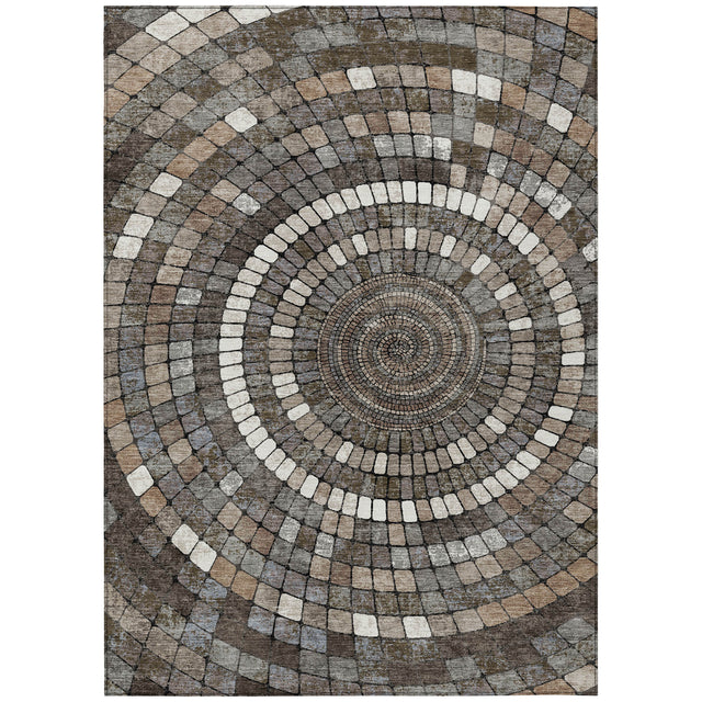 Addison Chantille ACN2216 Geometric Machine Made Transitional Brown Rug