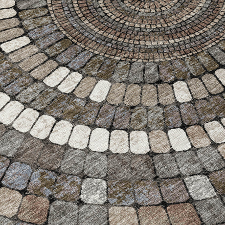 Addison Chantille ACN2216 Geometric Machine Made Transitional Brown Rug