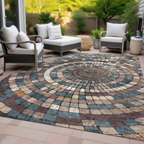 Addison Chantille ACN2216 Geometric Machine Made Transitional Copper Rug