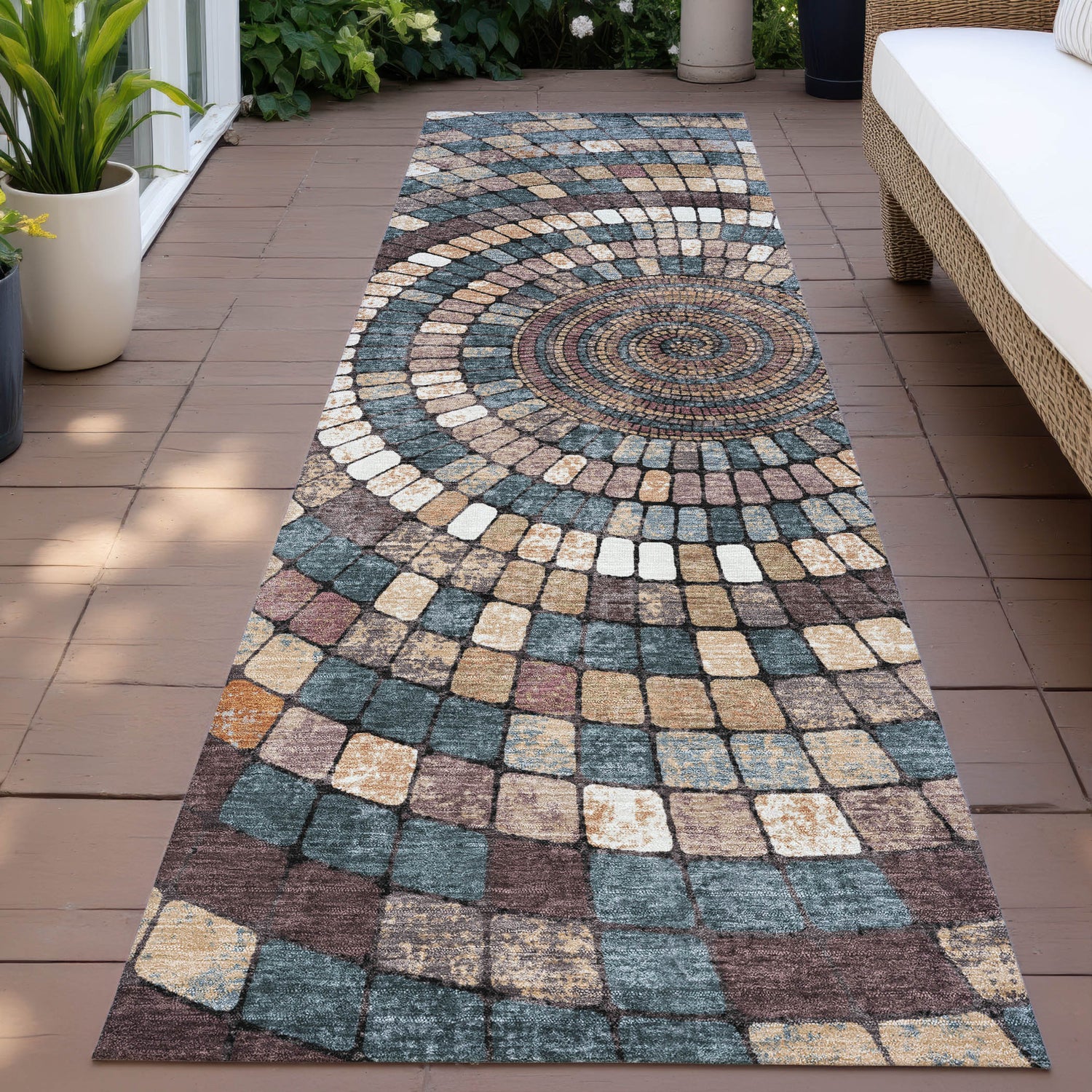 Addison Chantille ACN2216 Geometric Machine Made Transitional Copper Rug