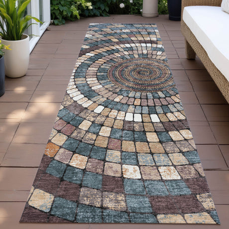 Addison Chantille ACN2216 Geometric Machine Made Transitional Copper Rug