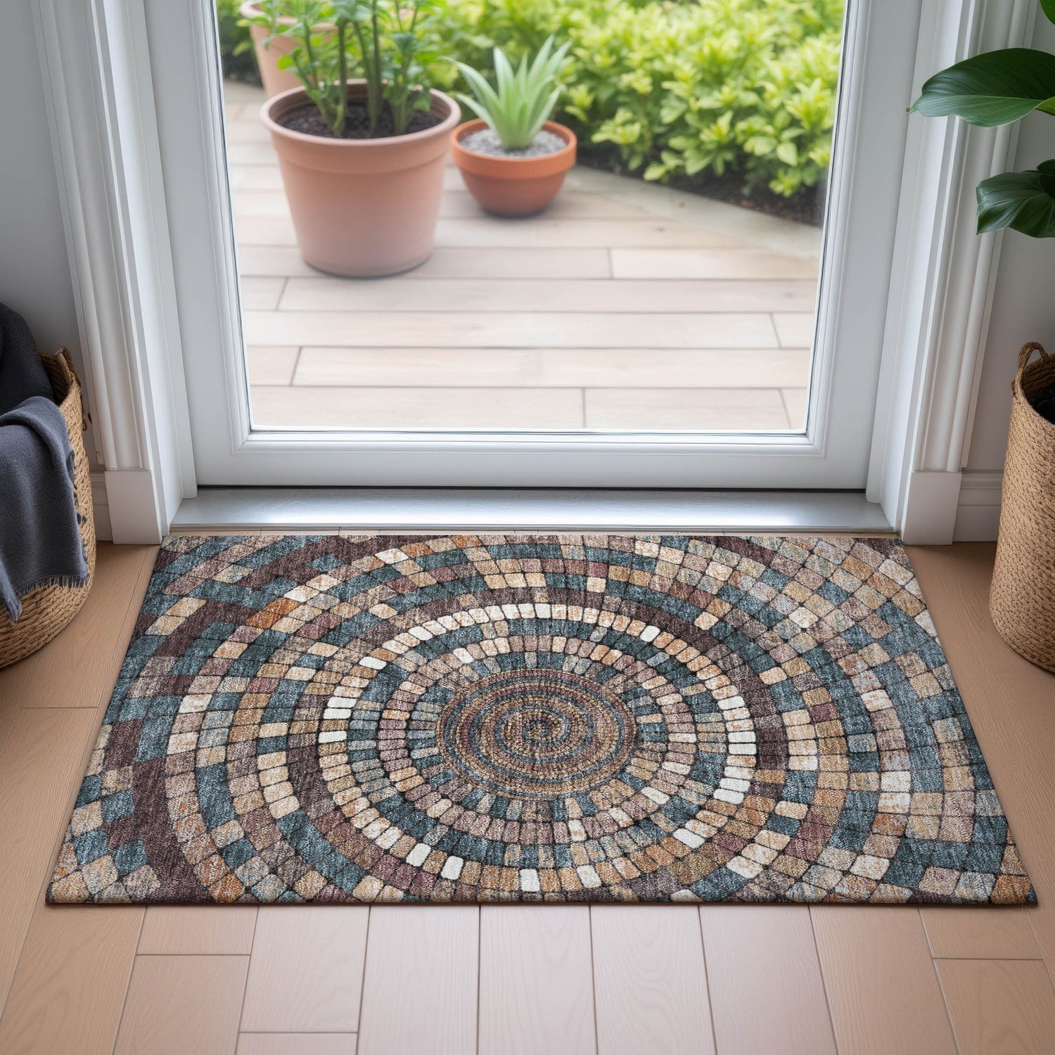 Addison Chantille ACN2216 Geometric Machine Made Transitional Copper Rug