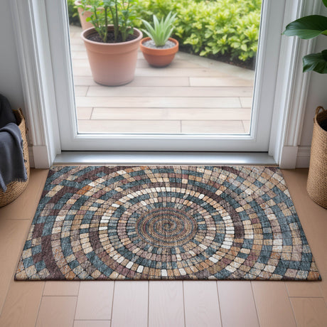 Addison Chantille ACN2216 Geometric Machine Made Transitional Copper Rug