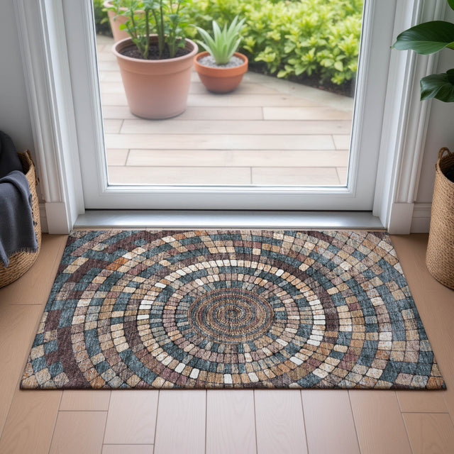 Addison Chantille ACN2216 Geometric Machine Made Transitional Copper Rug