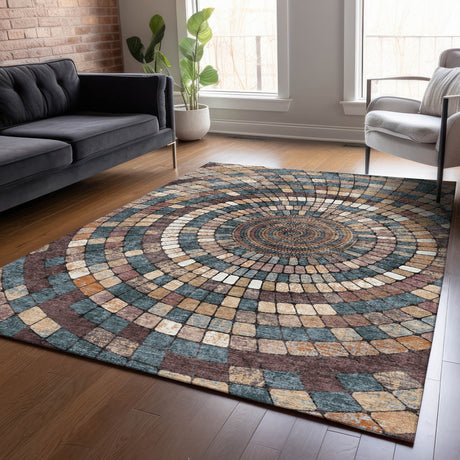 Addison Chantille ACN2216 Geometric Machine Made Transitional Copper Rug