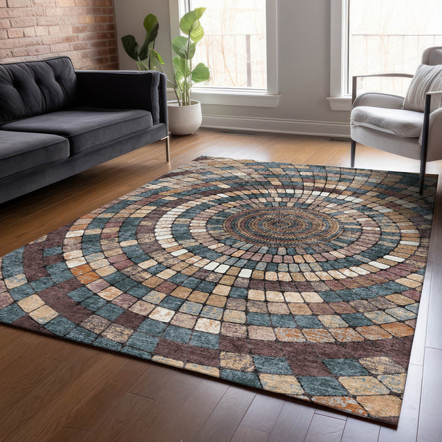 Addison Chantille ACN2216 Geometric Machine Made Transitional Copper Rug