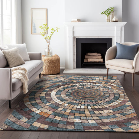 Addison Chantille ACN2216 Geometric Machine Made Transitional Copper Rug