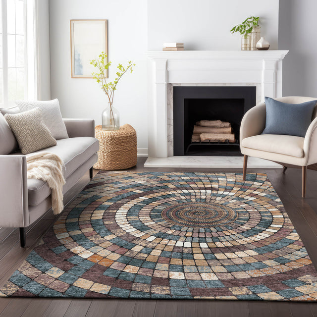 Addison Chantille ACN2216 Geometric Machine Made Transitional Copper Rug