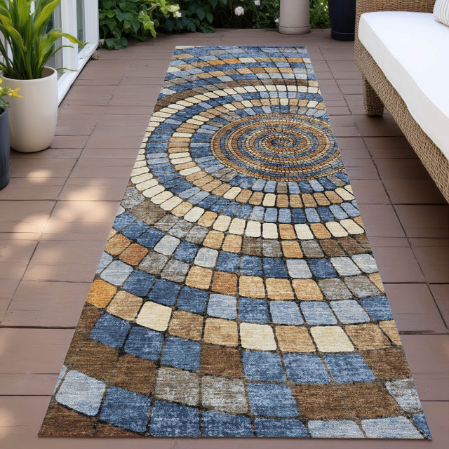 Addison Chantille ACN2216 Geometric Machine Made Transitional Denim Rug