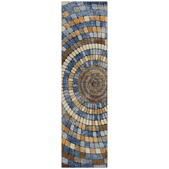 Addison Chantille ACN2216 Geometric Machine Made Transitional Denim Rug