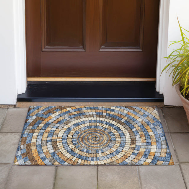 Addison Chantille ACN2216 Geometric Machine Made Transitional Denim Rug