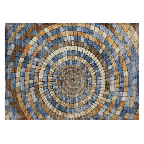 Addison Chantille ACN2216 Geometric Machine Made Transitional Denim Rug