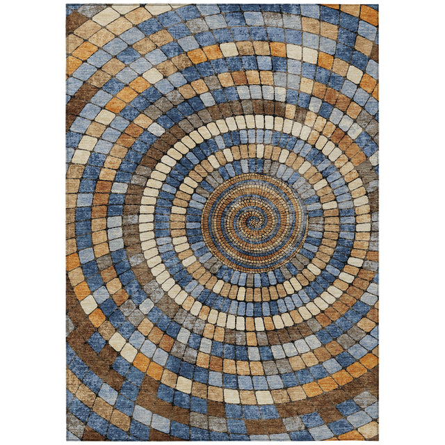 Addison Chantille ACN2216 Geometric Machine Made Transitional Denim Rug