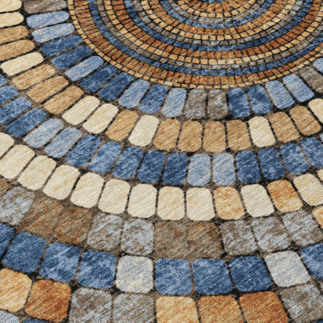 Addison Chantille ACN2216 Geometric Machine Made Transitional Denim Rug