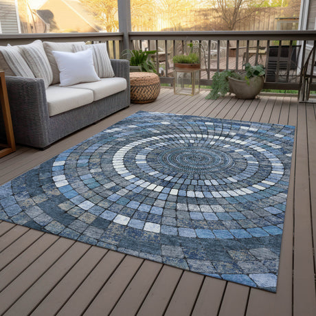Addison Chantille ACN2216 Geometric Machine Made Transitional Navy Rug