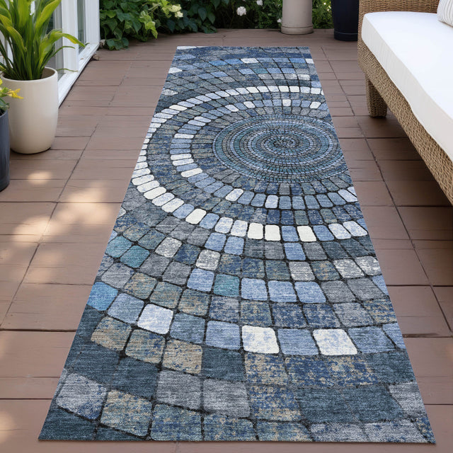 Addison Chantille ACN2216 Geometric Machine Made Transitional Navy Rug