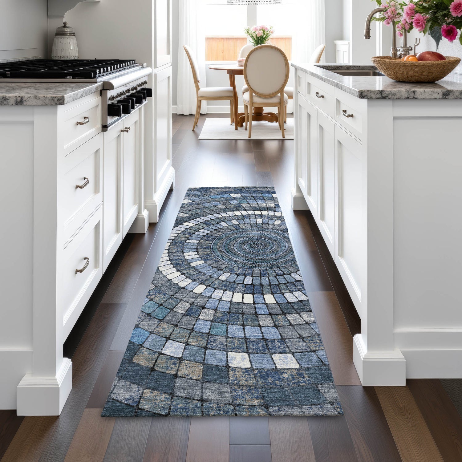 Addison Chantille ACN2216 Geometric Machine Made Transitional Navy Rug