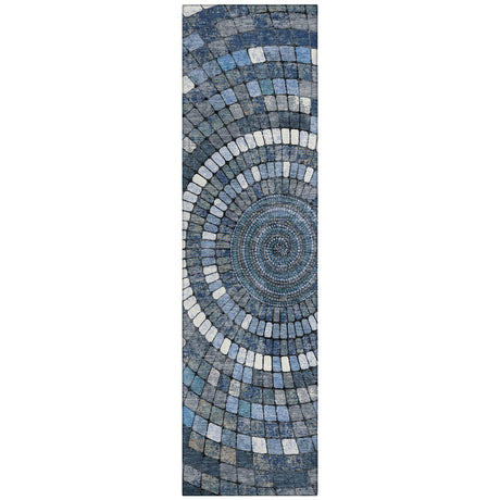 Addison Chantille ACN2216 Geometric Machine Made Transitional Navy Rug