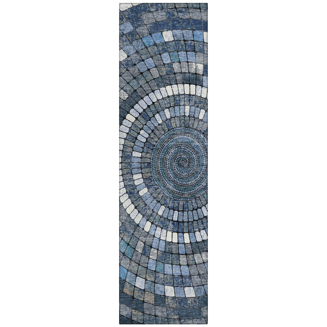 Addison Chantille ACN2216 Geometric Machine Made Transitional Navy Rug