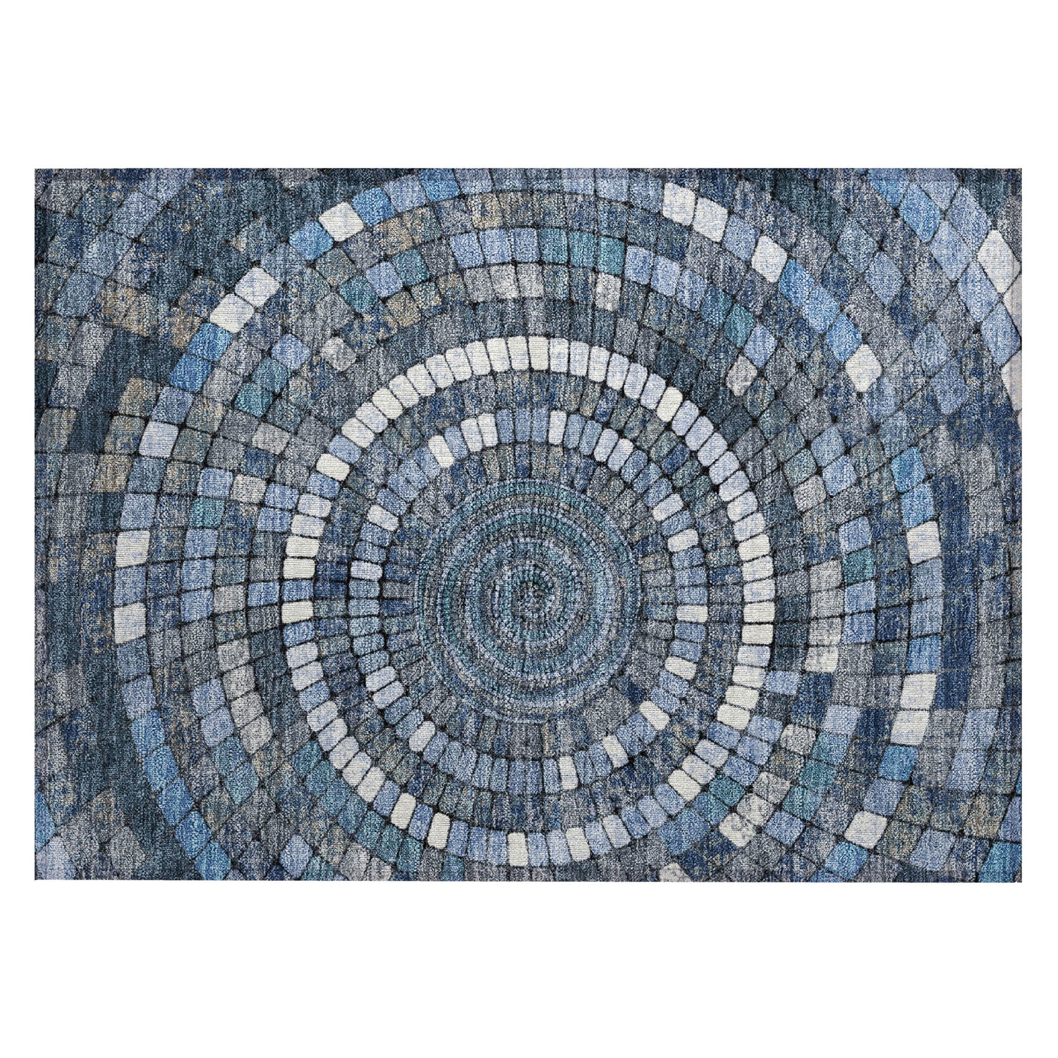 Addison Chantille ACN2216 Geometric Machine Made Transitional Navy Rug