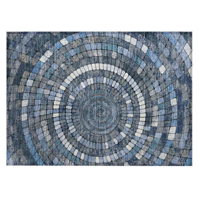 Addison Chantille ACN2216 Geometric Machine Made Transitional Navy Rug